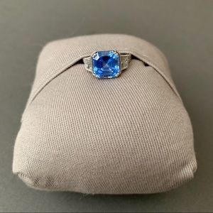 Blue Topaz & CZ Ring • Size 7